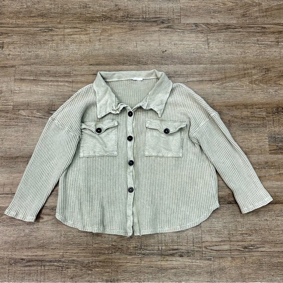 BUCKETLIST Sage Gray Cardigan - Picture 1 of 3